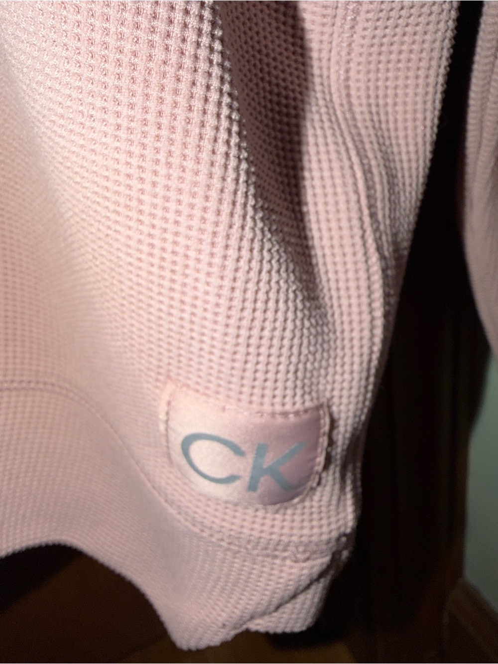Calvin Klein Performance Dusty Rose Waffle-Knit Hooded Top - Picture 2 of 5